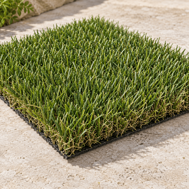 AI illustration: Artificial landscape turf for a Tampa-area landscape