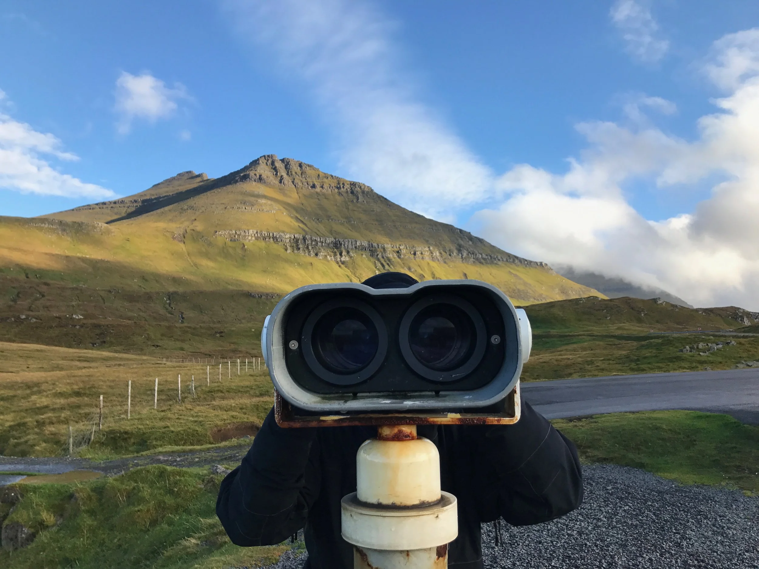 Slættaratindur, the highest Faroese peak on a sunny day. Faroe Islands - September 2017