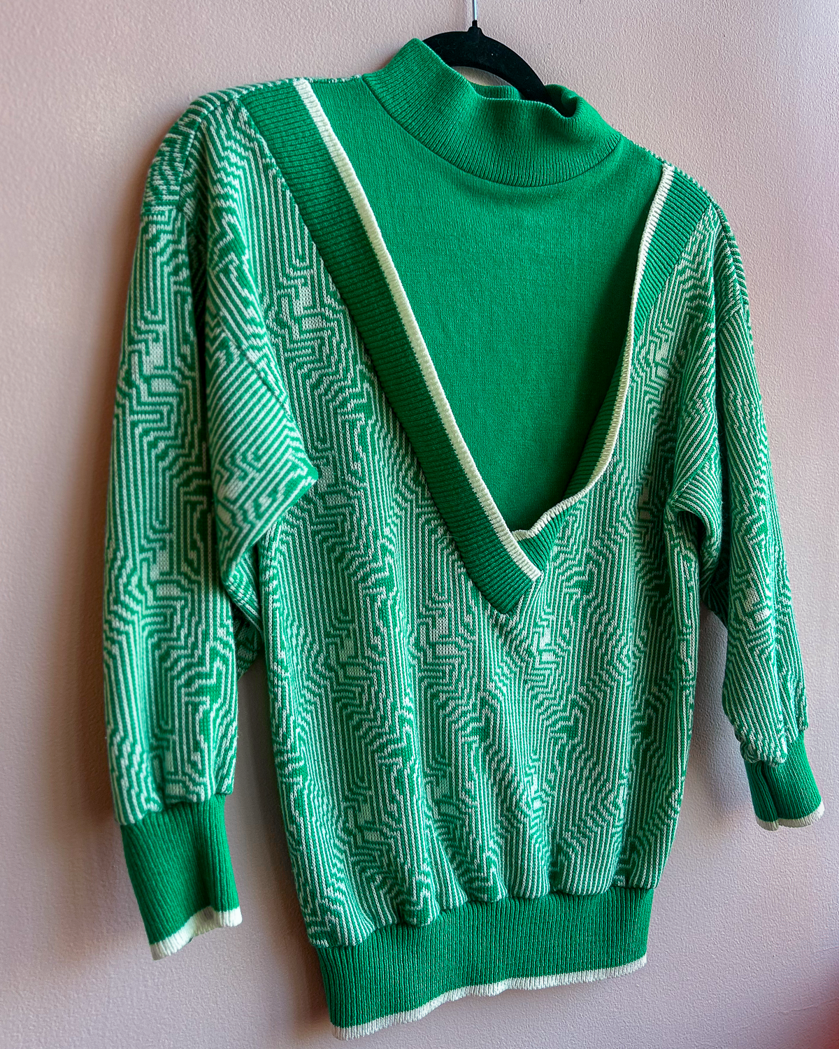 Vintage Emerald Layered Effect Knit Sweater — Lawless Vintage