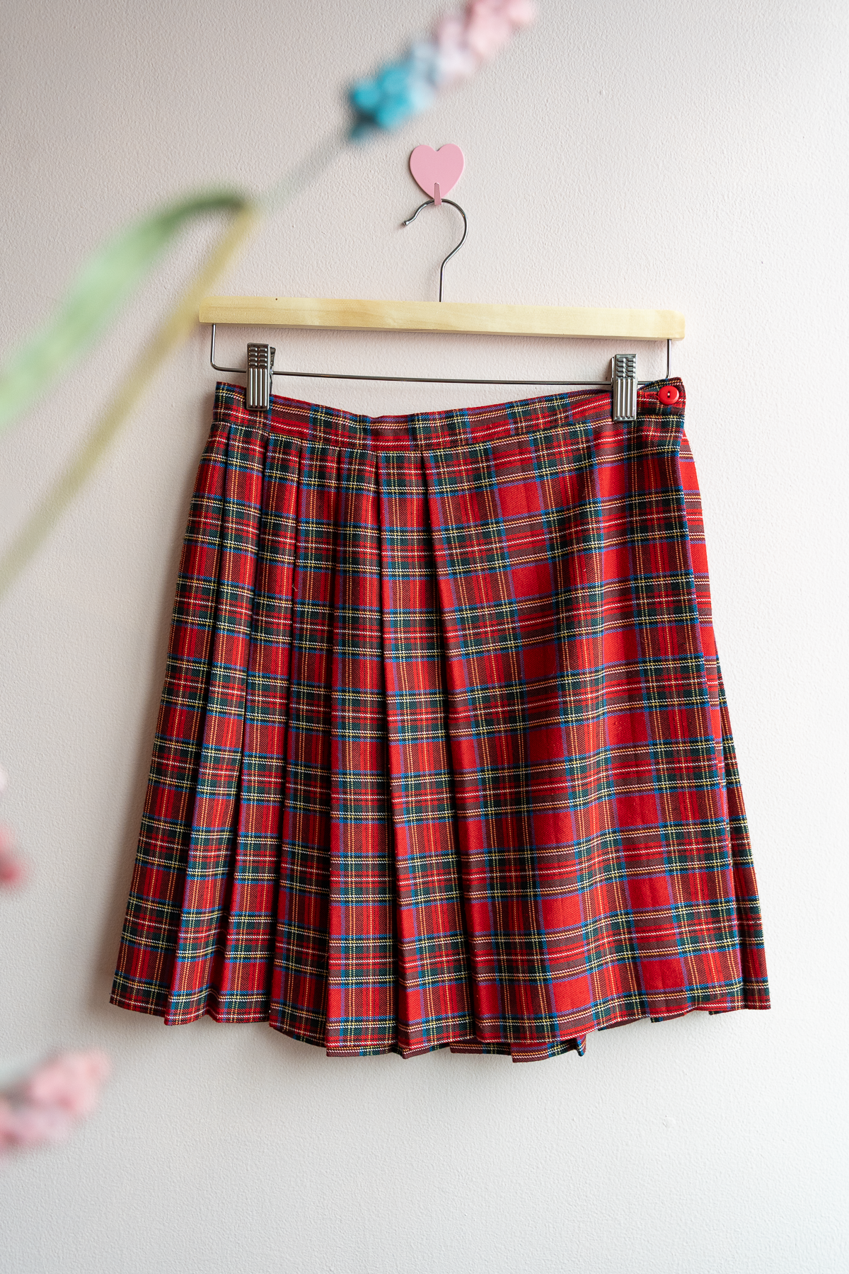 Pleated Plaid Mini Skirt