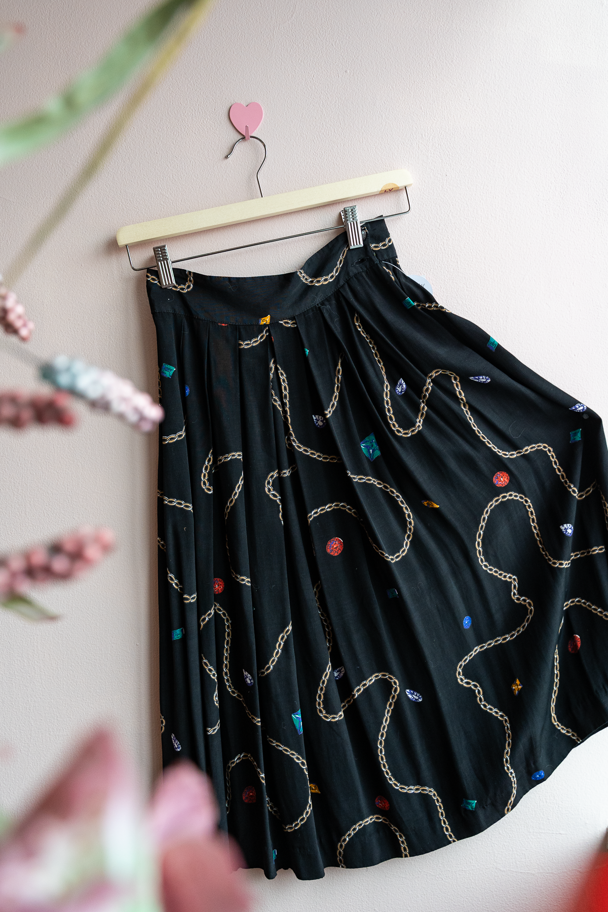 Chain and Gem A-Line Midi Skirt