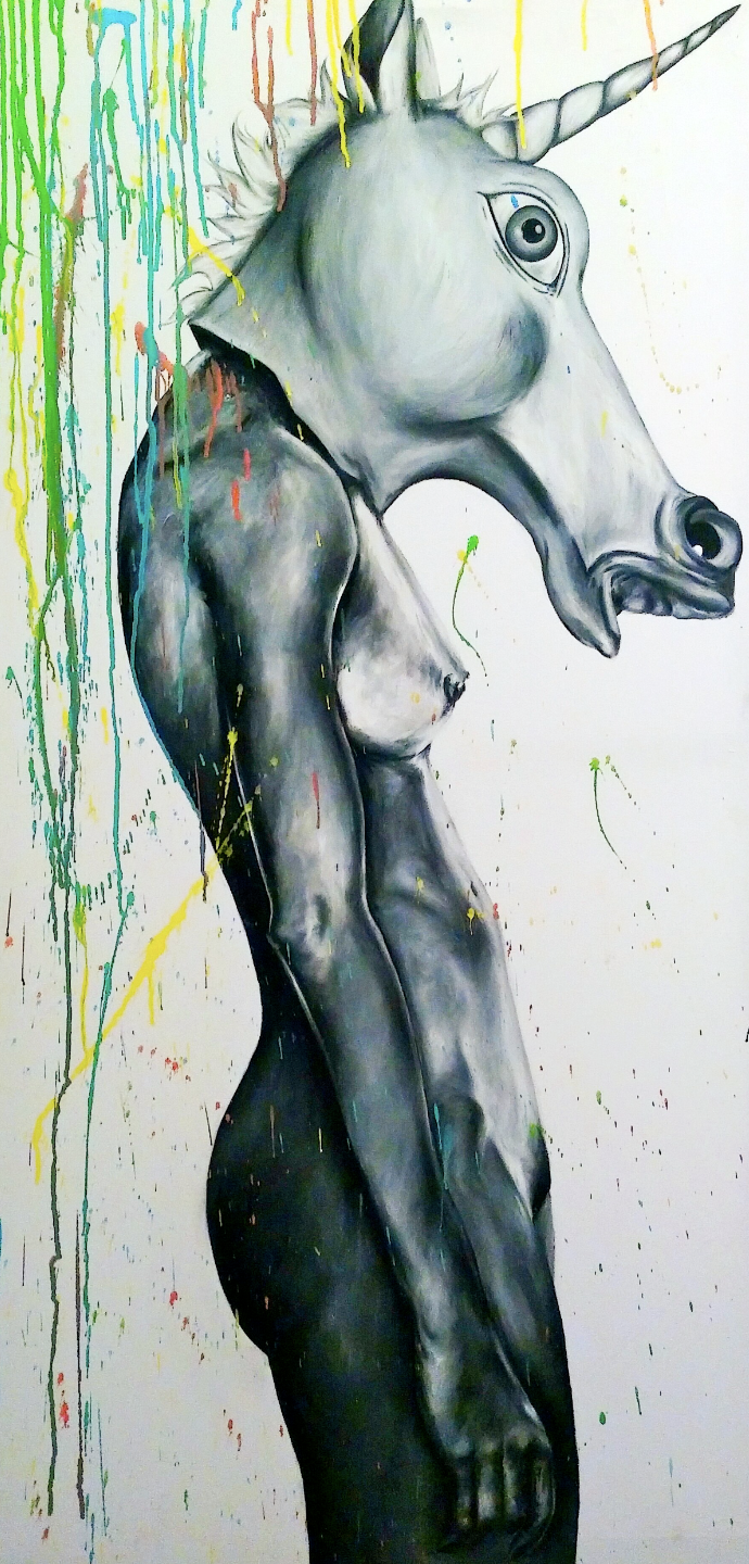 "Duscha" acrylic on canvas 24"x48"