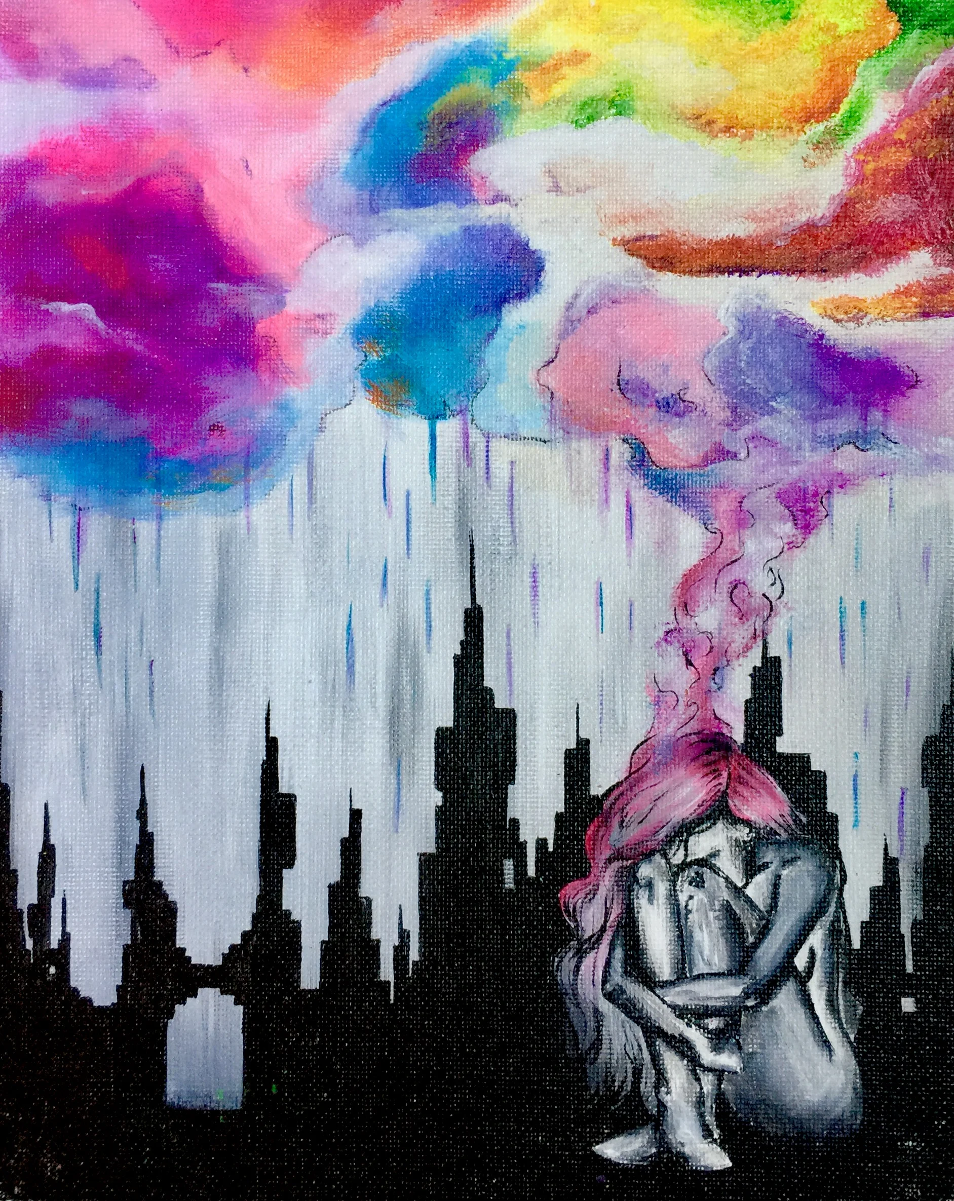 "It's all a dream" acrylic on canvas 36"x48"