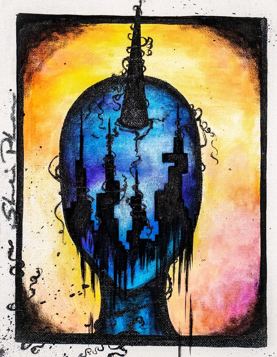 "The monster within" acrylic on canvas 8"x10"