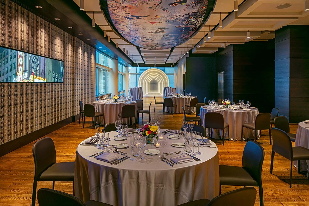 Stylish indoor dining and event space at theWit Chicago, ideal for wedding receptions and upscale celebrations
