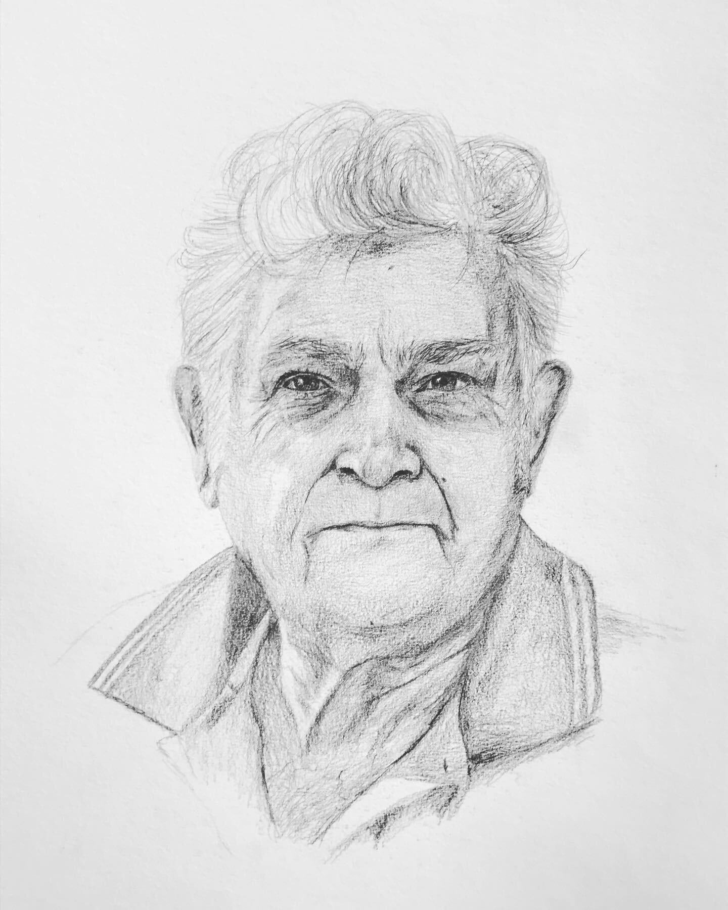 George our down-the-road neighbour in Darwin. He&rsquo;s a character and loved sitting for me. This pencil portrait is done from a photograph. I did this a few years ago and never finished it&hellip; but I actually love it as is ☺️#pencildrawing #pen