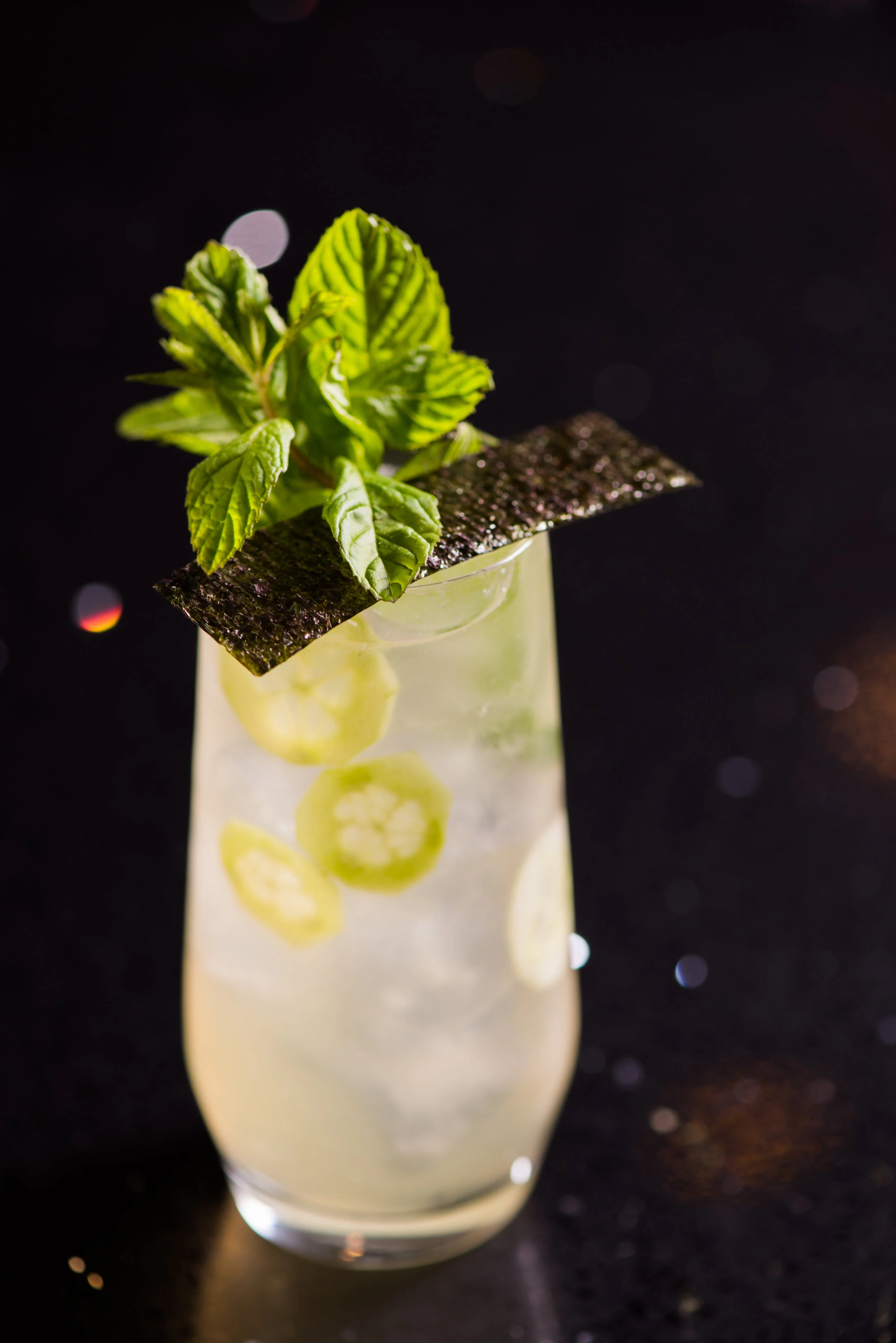Nori & Cucumber Collins. Photo: J. Adgeappa, Drink: U.Nijs.