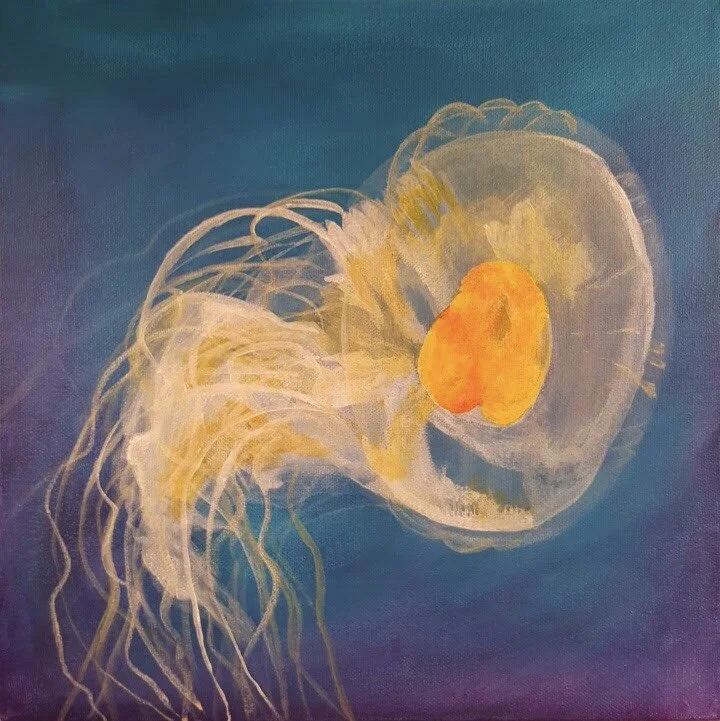 Fried Egg Jelly, acrylic on canvas 12”x 12”