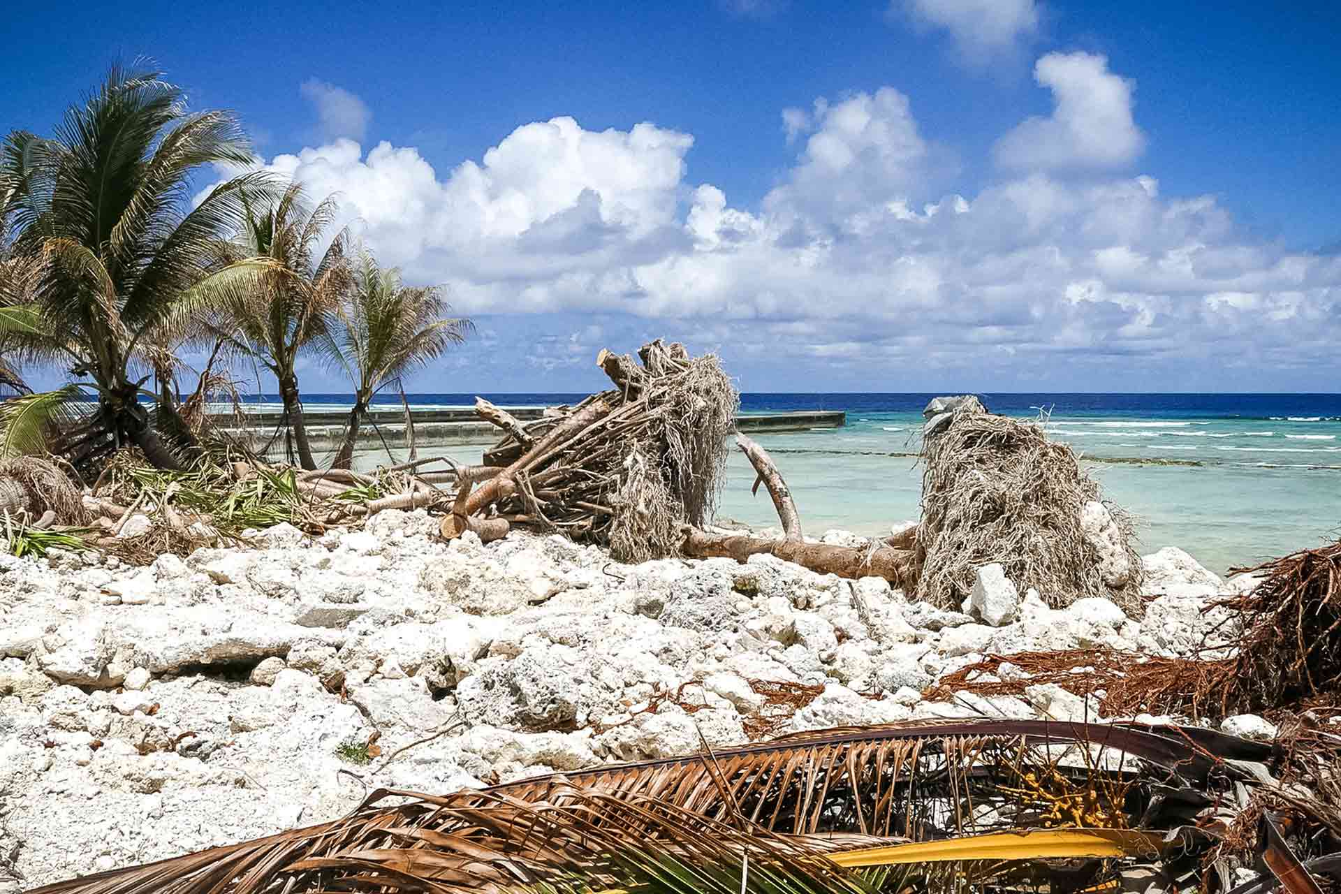  The wave surge caused by Cyclone Pam destroyed large parts of Tuvalu's ocean facing coastline. Photo: Silke von Brockhausen/UNDP 