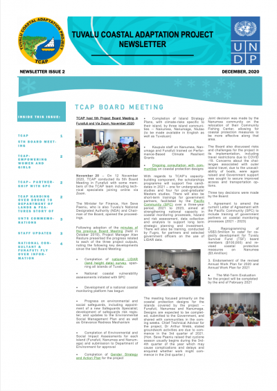 TCAP Newsletter  #2, 2020