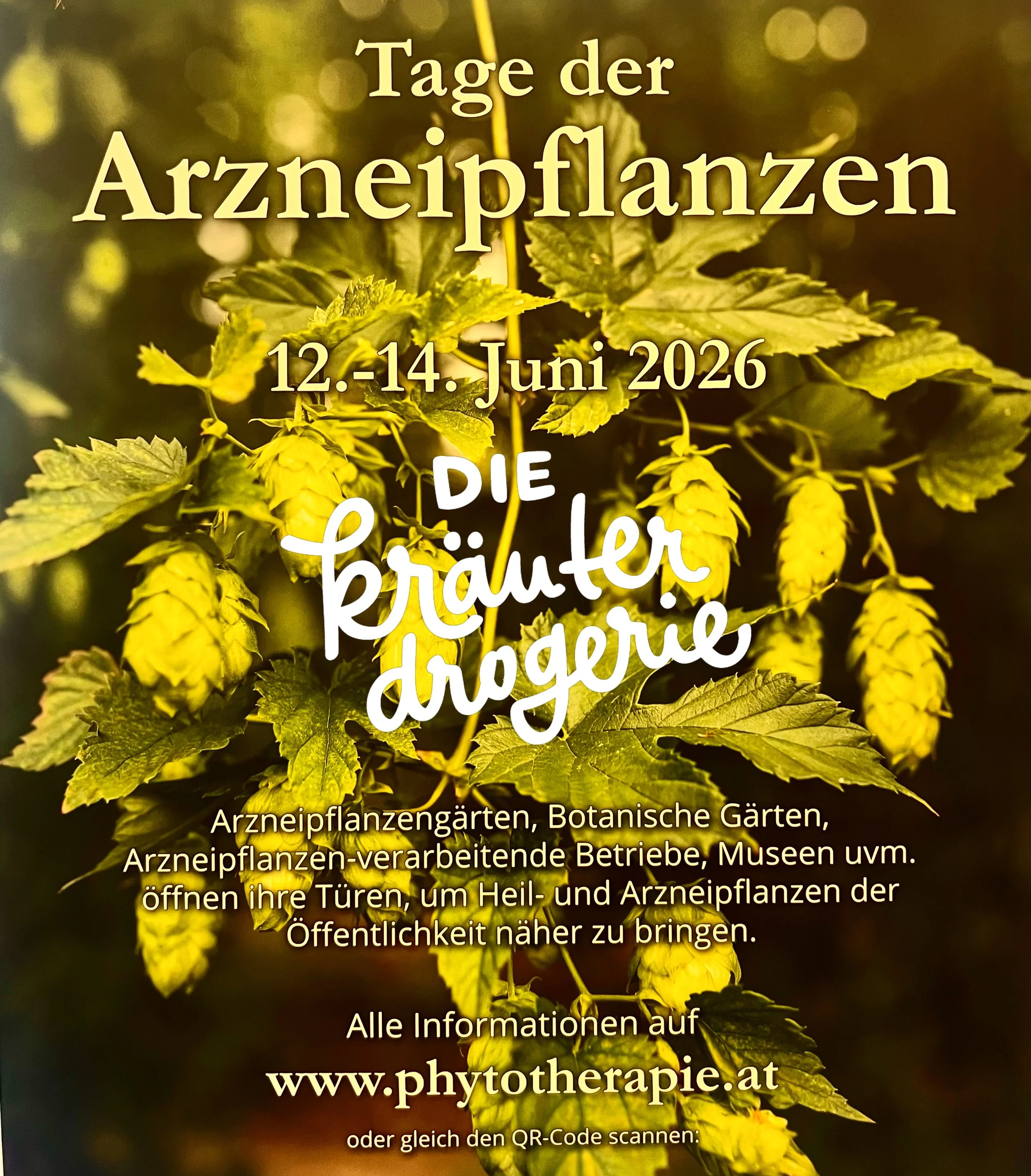 🌿 Tage der Arzneipflanzen 2026 🌿
Schon im Kalender eingetragen? Vom 12. bis 14. Juni 2026 dreht sich alles um die faszinierende Welt der Heil- und Arzneipflanzen! Die &Ouml;sterreichische Gesellschaft f&uuml;r Phytotherapie @phytotherapie.at l&auml