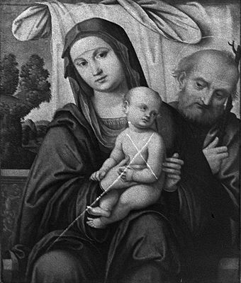 Lorenzo Costa, “The Holy Family” (1490-1510) / unknown instrument In September 1969, an unidentified party inflicted large scratches onto the surfaces of five paintings on view at Amsterdam’s Stedelijk Museum. Among those damaged works was Costa’s 15th-century oil painting, which was later restored and placed back on public display.