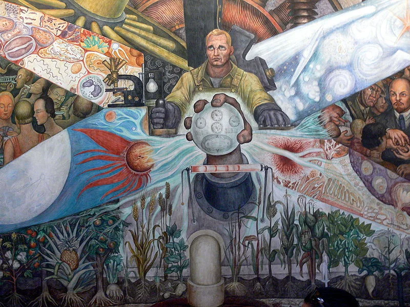 Diego Rivera “Man at the Crossroads” / the Rockefellers
(In 1933, the Rockefellers commissioned muralist Diego Rivera to create a mural for the ground-floor wall of the Rockefeller Center. The artist was given a theme: “Man at the Crossroads Looking with Hope and High Vision to the Choosing of a New and Better Future.”
Nelson Rockefeller was outraged by the finished mural, which included images of society women drinking alcohol, a portrait of Leon Trotsky, and a prominent depiction of Vladimir Lenin. Rockefeller asked Rivera to change the face of Lenin to one of an anonymous laborer. When Rivera refused, Rockefeller paid the artist and immediately had the work draped over (never to be shown to the public). Soon after, workers demolished the mural, hauling pieces of the work away in wheelbarrows.
One of Rivera’s assistants had taken a photograph of the mural before it was destroyed. Using that photo as reference, Rivera eventually recreated the mural at the Palacio de Bellas Artes in Mexico City, where it was renamed “Man, Controller of the Universe.”
Rockefeller later hired muralist Jose Maria Sert to replace Rivera’s work with a new mural with Abraham Lincoln as its focal point.)