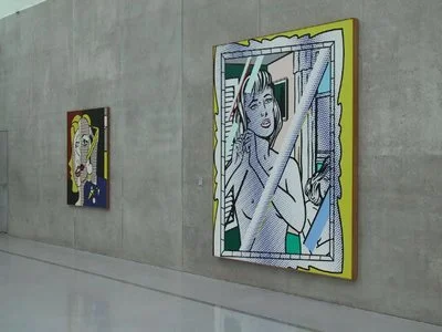 Roy Lichtenstein “Nude in Mirror” / knife
(In 2005, a woman visiting a Lichtenstein retrospective at Austria’s Kunsthaus Bregenz suddenly pulled a knife from her handbag and repeatedly stabbed this work, leaving four 12-inch-long slashes in the canvas. Upon her arrest, police found that her purse also contained a screwdriver and a can of red spray paint, which she said she hadn’t had time to use. She said she attacked the work because she thought it was a forgery.)