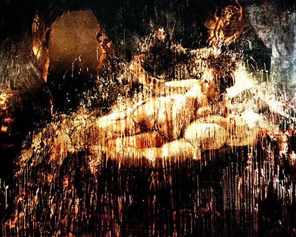 Rembrandt “Danae” / acid, knife
(In 1985, a museum visitor attacked the painting, slashing the canvas twice with a knife before splashing it with sulfuric acid. The entire central part of the composition was reduced to a “dark, bubbling, foul-smelling mass that trickled down to the bottom of the the frame and from there onto the floor.” The man was later judged legally insane. The damage was restored over the course of the next twelve years, and the painting was returned to public viewing in 1997.)