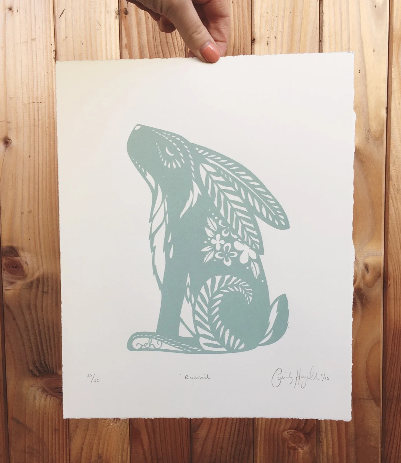 papercut rabbit print