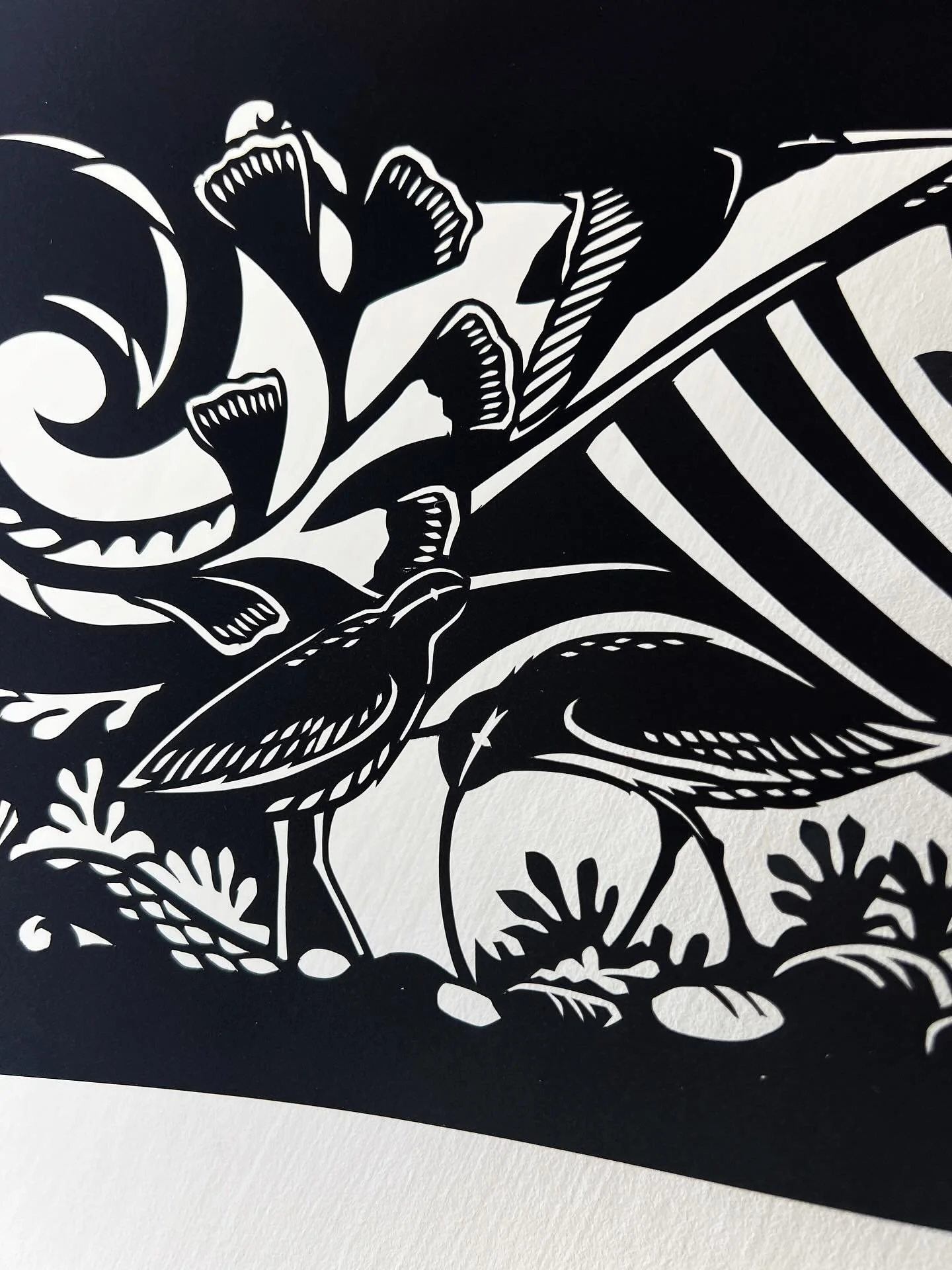 It&rsquo;s so good to be back at my desk and getting started on lots of new work. Lots of brand new exhibition work coming over the next few months and new screen prints too! #emilyhogarth #papercut #papercutting #curlew #eastlothian