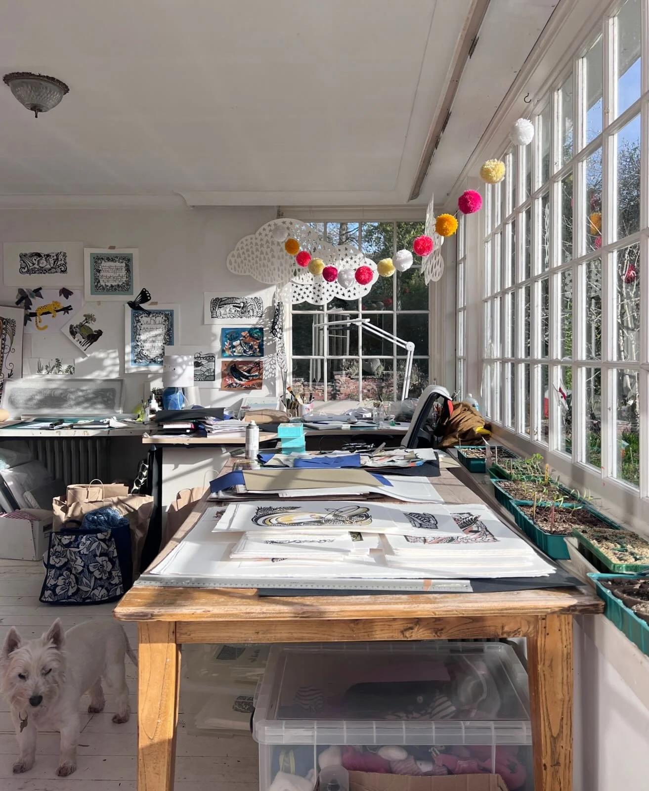 This little corner of our home is messy and chaotic- but when the light fills the room it is also full of magic and possibilities- what will I create today? 🥰