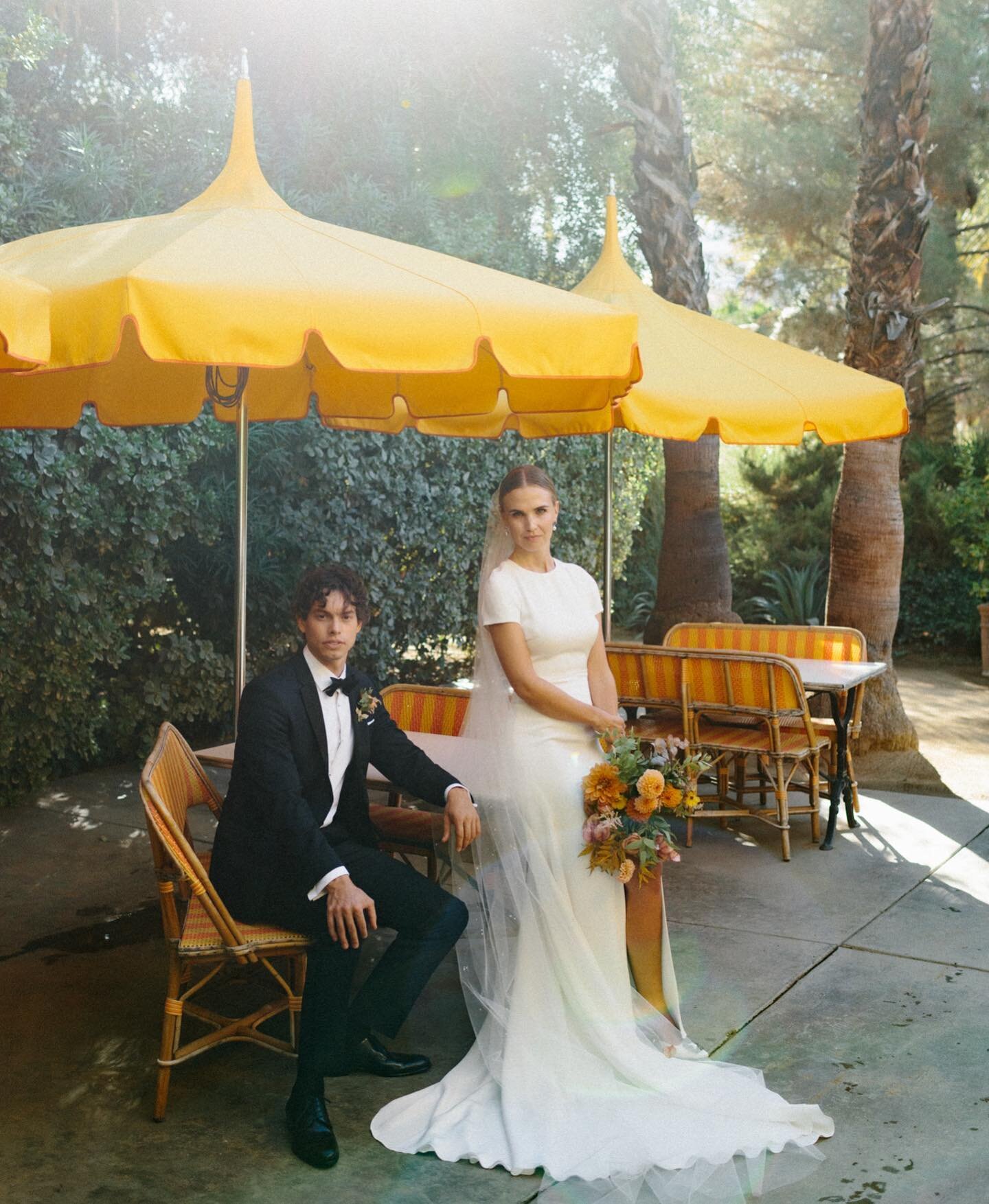 gorgeous emily and francisco at their @parkerpalmsprings wedding where the aesthetic is always *chefs kiss* | photography by @_chrisglenn_