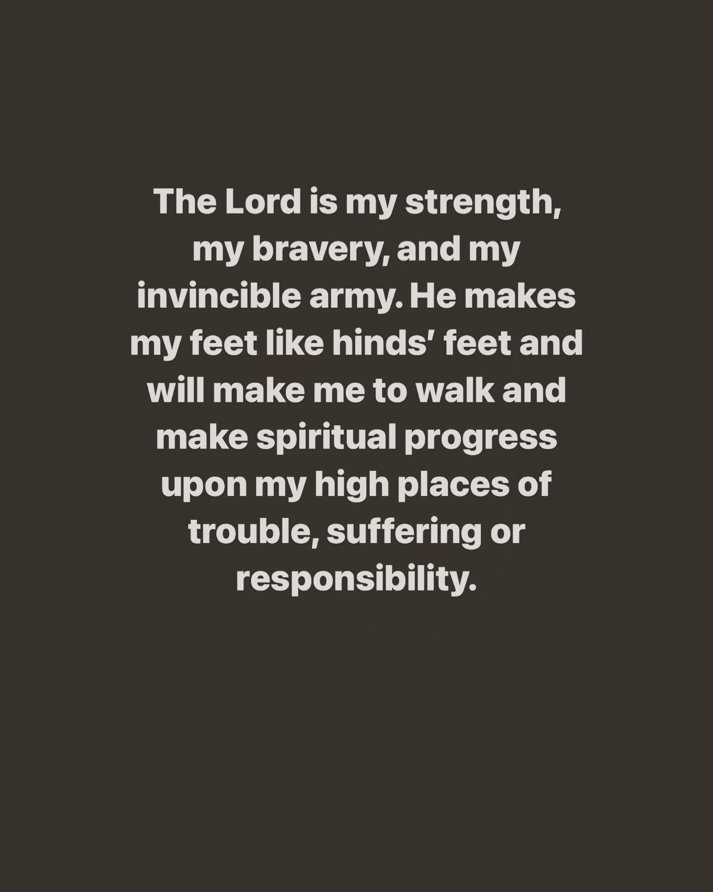 Be reminded that God is your very own invincible army. He is helping you make spiritual progress by giving you opportunities to grow, which may include trouble, suffering or responsibility, but which are designed to make you stronger.

Hard doesn&rsq