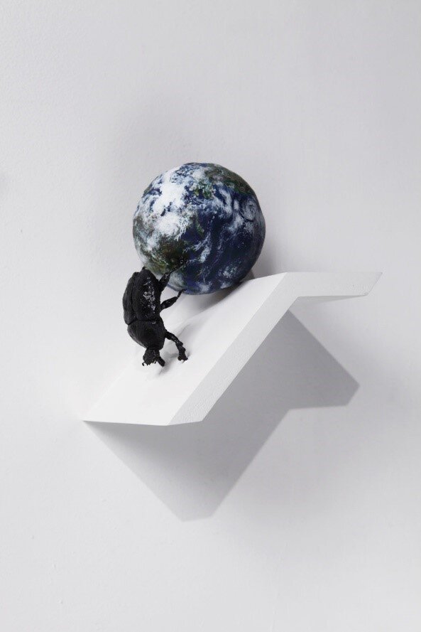 Sang Hyun Koh, Dung Beetle Rolling the Earth, , 2017. Close-up Image. Image courtesy of the artist. (left)