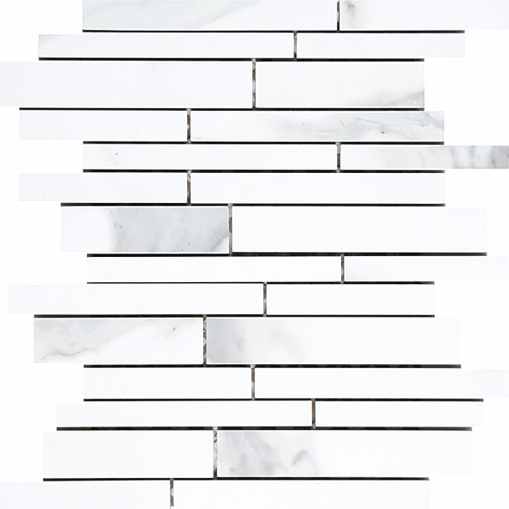 Irregular Linear Mosaic - White Matte | OV.CX.WHT.LN.IRR.MT Polished | OV.CX.WHT.LN.IRR.PL