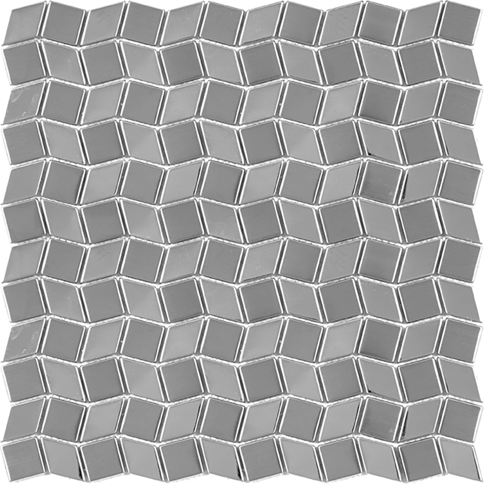 Silver Squares & Mirrored Diamonds Brushed, Polished | RJ.MT.SIL.IRR