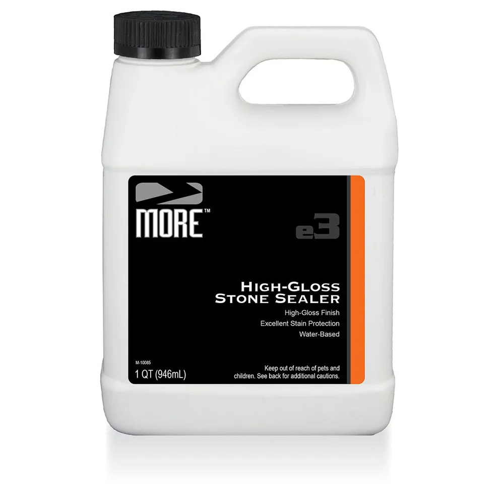 MORE™ HIGH GLOSS STONE SEALER A high-gloss sealer that highlights the color, texture and unique character of natural stone and concrete surfaces. Provides excellent stain protection. QUART |MOR.H/GLOSS.QT 1 GALLON |MOR.H/GLOSS.GAL