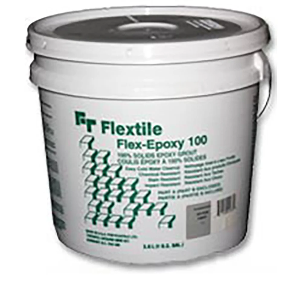100 FLEX EPOXY A 100% solids, two component water washable epoxy grout, consisting of two components; a hardening resin and a pre-mixed portion of epoxy resin, colour pigments and graded aggregate.