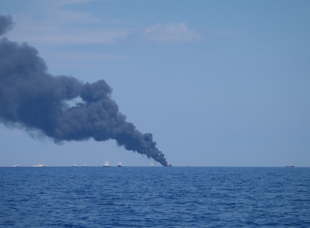 Burning off surface oil