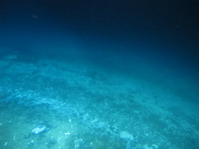 Edge of the AC601 brine lake showing "Barite Beach"