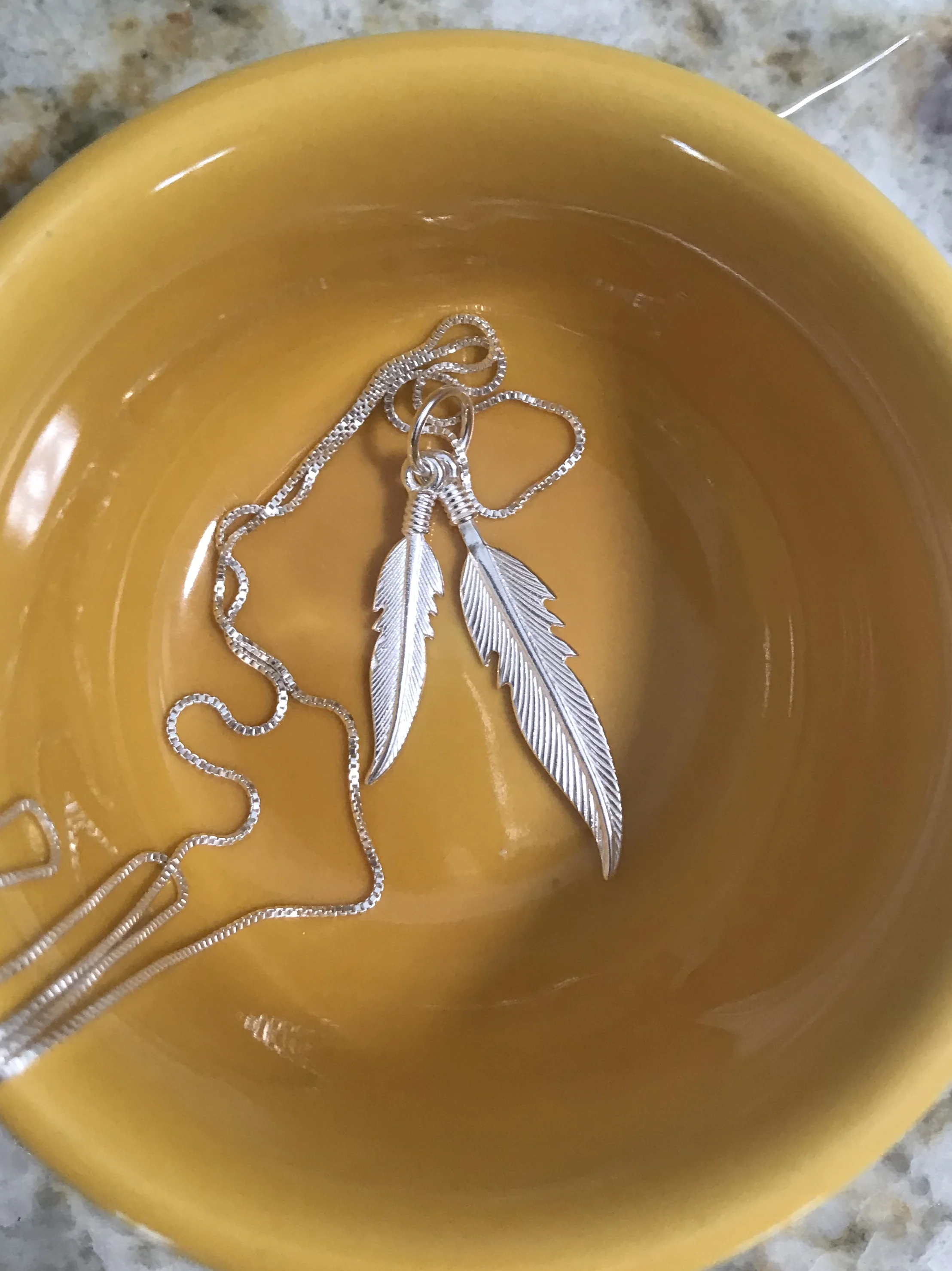 Two Feather Necklace