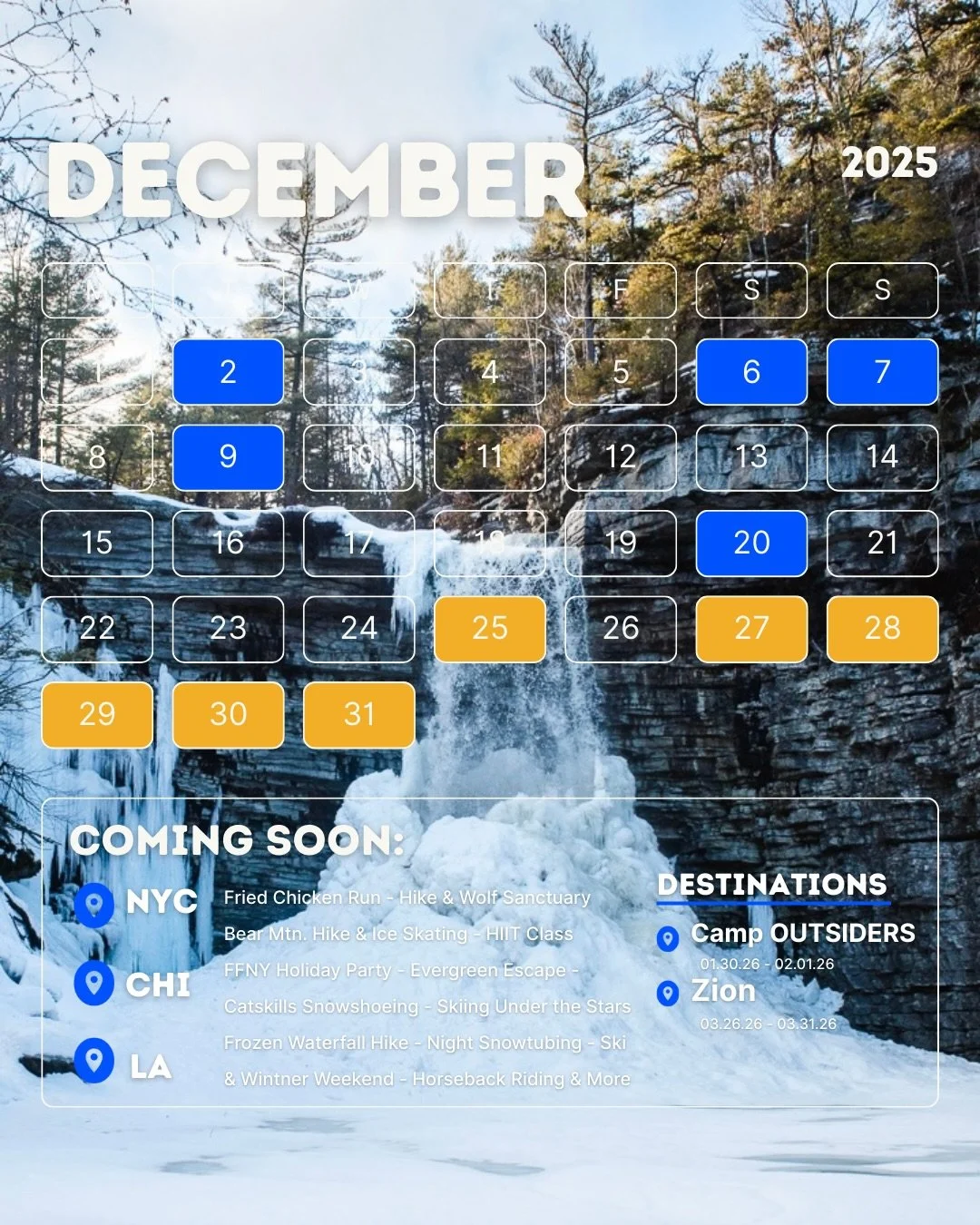 Mark your calendars, the last adventures of the year are here. ❄️

Celebrate the miles we&rsquo;ve moved, the people we&rsquo;ve met, and the moments that shaped us. #joinoutsiders