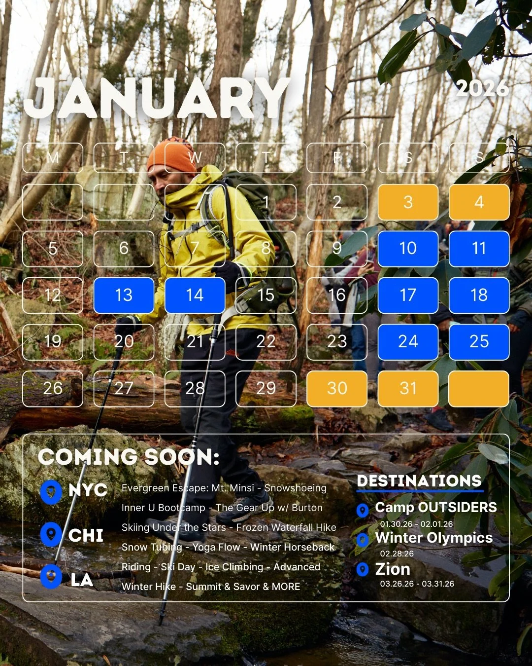 Your January plans, sorted. ❄️⛷️🏔️

Ski slopes, winter adventures, and a community to bring it all together. However you&rsquo;re starting the year, make sure you get OUTSIDE. 

🎟️ joinoutsiders.com