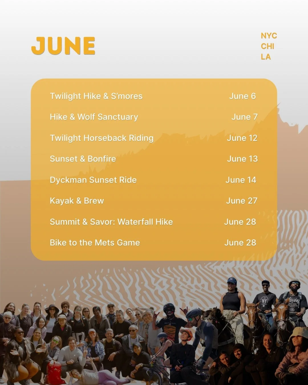 The seeds were planted months ago. The early mornings, difficult hikes, moments that pushed you a little further than expected.

This is the season where all of that growth starts to show.

Bike rides and paddles, on horseback or next to the fire, th