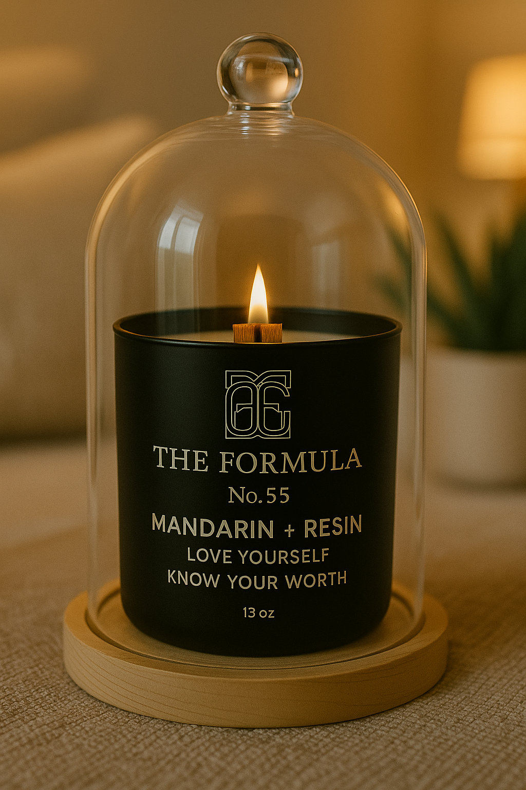 Elegant Candle Under Glass Cloche.png