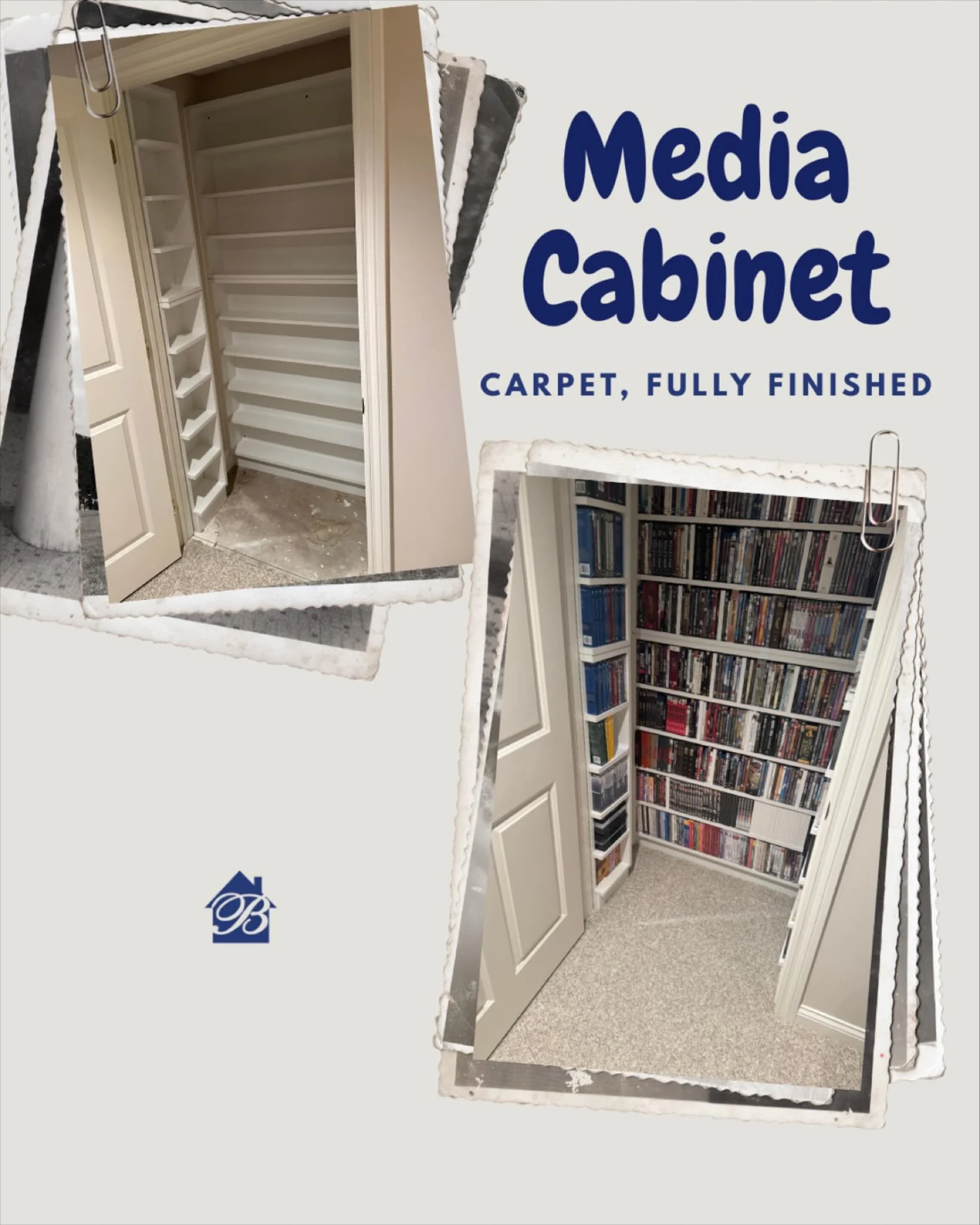 Now complete with fresh carpet, this custom media cabinet is ready to shine in its space. Built with precision &amp; designed around our client&rsquo;s needs, it&rsquo;s all about style, storage, and comfort coming together.🛠️✨