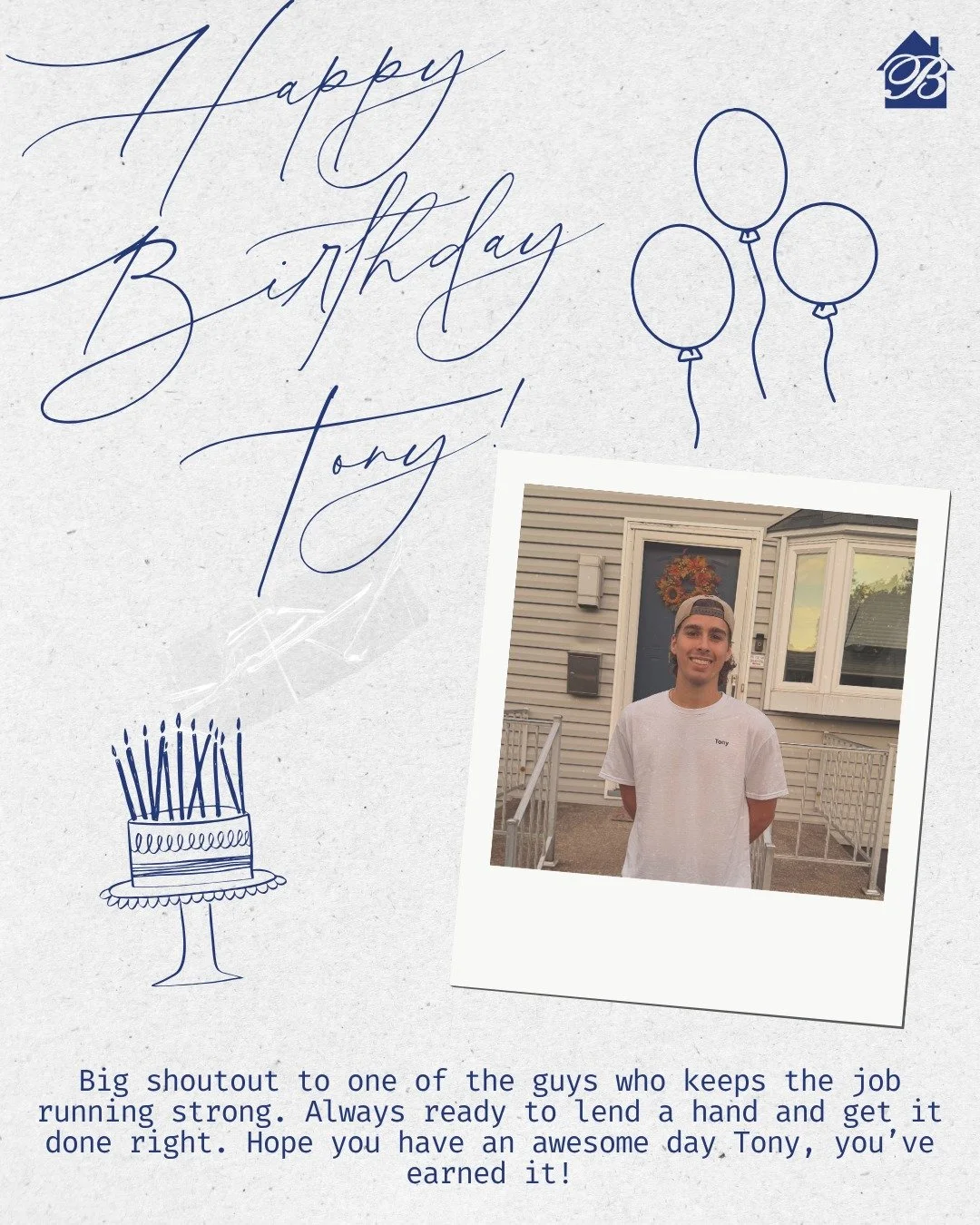 Happy Birthday to Tony! 🎉 From the first cut to the final walkthrough, your attention to detail shows in everything you touch. Your craftsmanship, patience, and commitment to doing things the right way make such a difference in every Brunner &amp; S