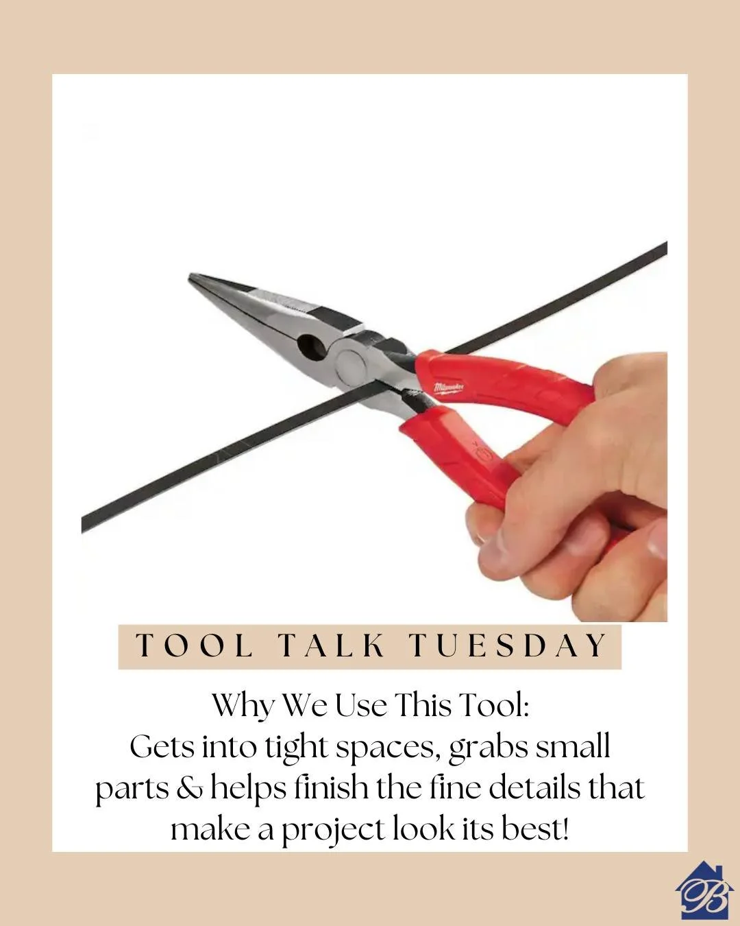 Tool Talk Tuesday is here!
Milwaukee&rsquo;s needle nose pliers help us tackle the spots you can&rsquo;t reach with anything else. Ideal for grabbing tiny hardware, bending wire, and making clean, accurate adjustments!