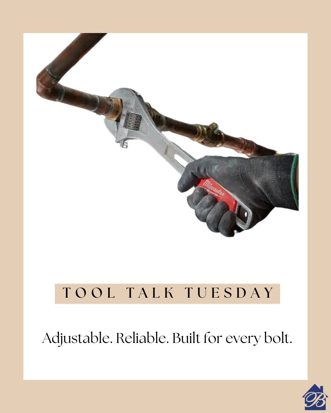 Tool Talk Tuesday 🔧
Today we&rsquo;re featuring the crescent wrench, the go to for quick adjustments, tight spaces, and jobs that call for precision without the bulk. A small tool that saves big time on site!