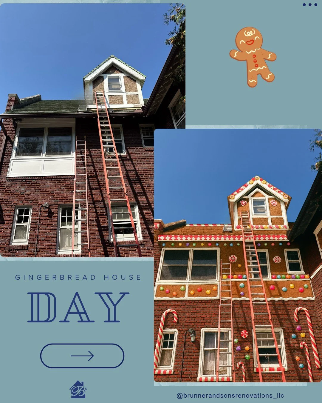 If Brunner &amp; Sons built a gingerbread house, it would have straight lines, level walls, and the sturdiest frosting you&rsquo;ve ever seen. 😄🍬
It&rsquo;s Gingerbread House Day, and we&rsquo;re decking the halls &amp; the gingerbread walls, with 