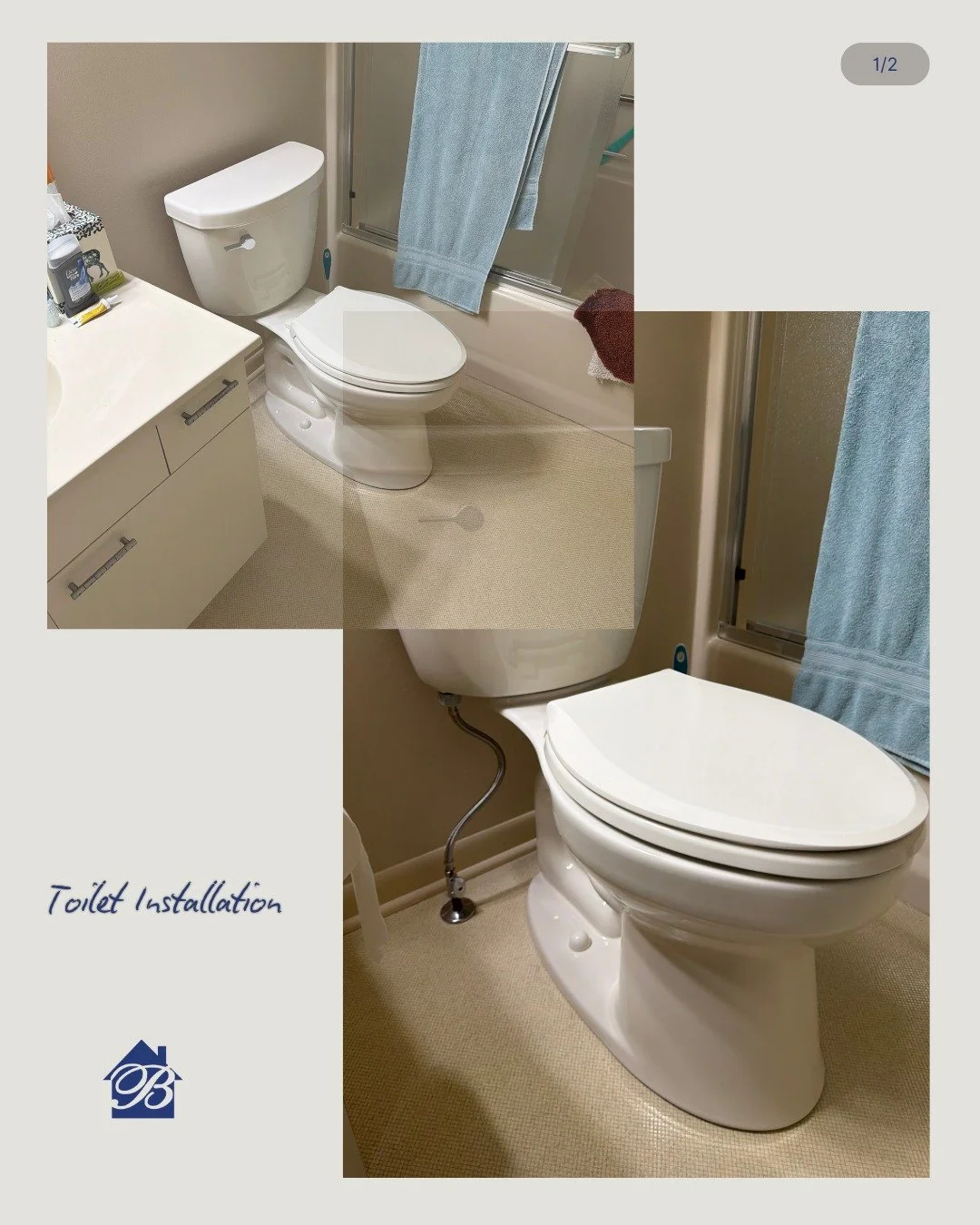 🚽 New toilet installation complete.
A small upgrade that makes a big difference in comfort, function &amp; efficiency!