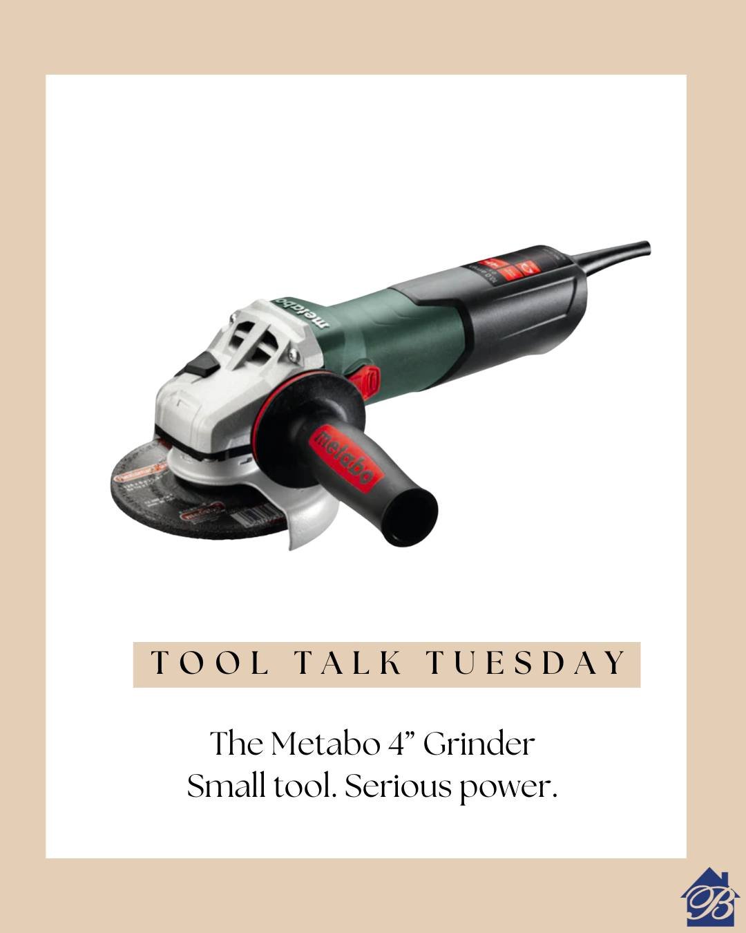 Tool Talk Tuesday 🔧
The Metabo 4&rdquo; grinder is one we reach for often, lightweight, powerful &amp; easy to control for cutting, grinding, and prep work! It&rsquo;s reliable on long job days &amp; tough enough to keep up with real renovation work