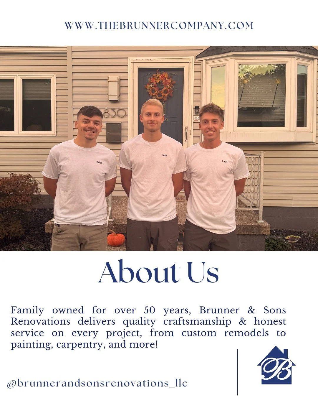 Brunner &amp; Sons combines family owned expertise with modern design to bring your home projects to life. From renovations to repairs, we take pride in every detail! 🛠️💪