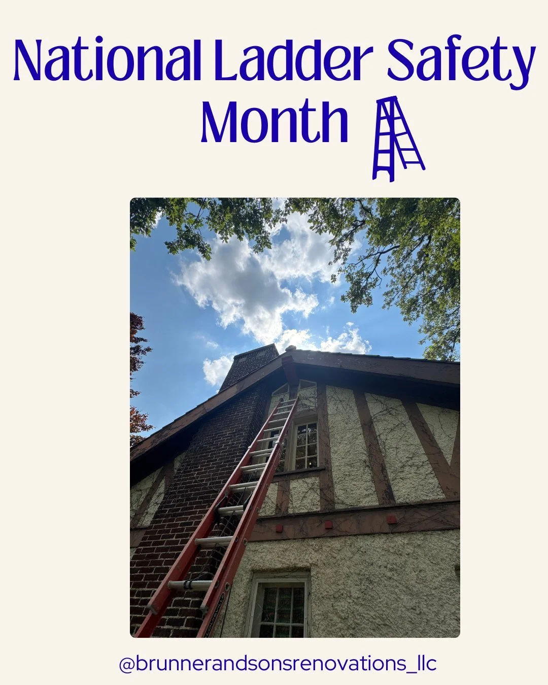 March is National Ladder Safety Month 🪜
At Brunner &amp; Sons Renovations, safety always comes first, on every job, at every height. Proper setup, the right equipment, and experienced hands make all the difference!