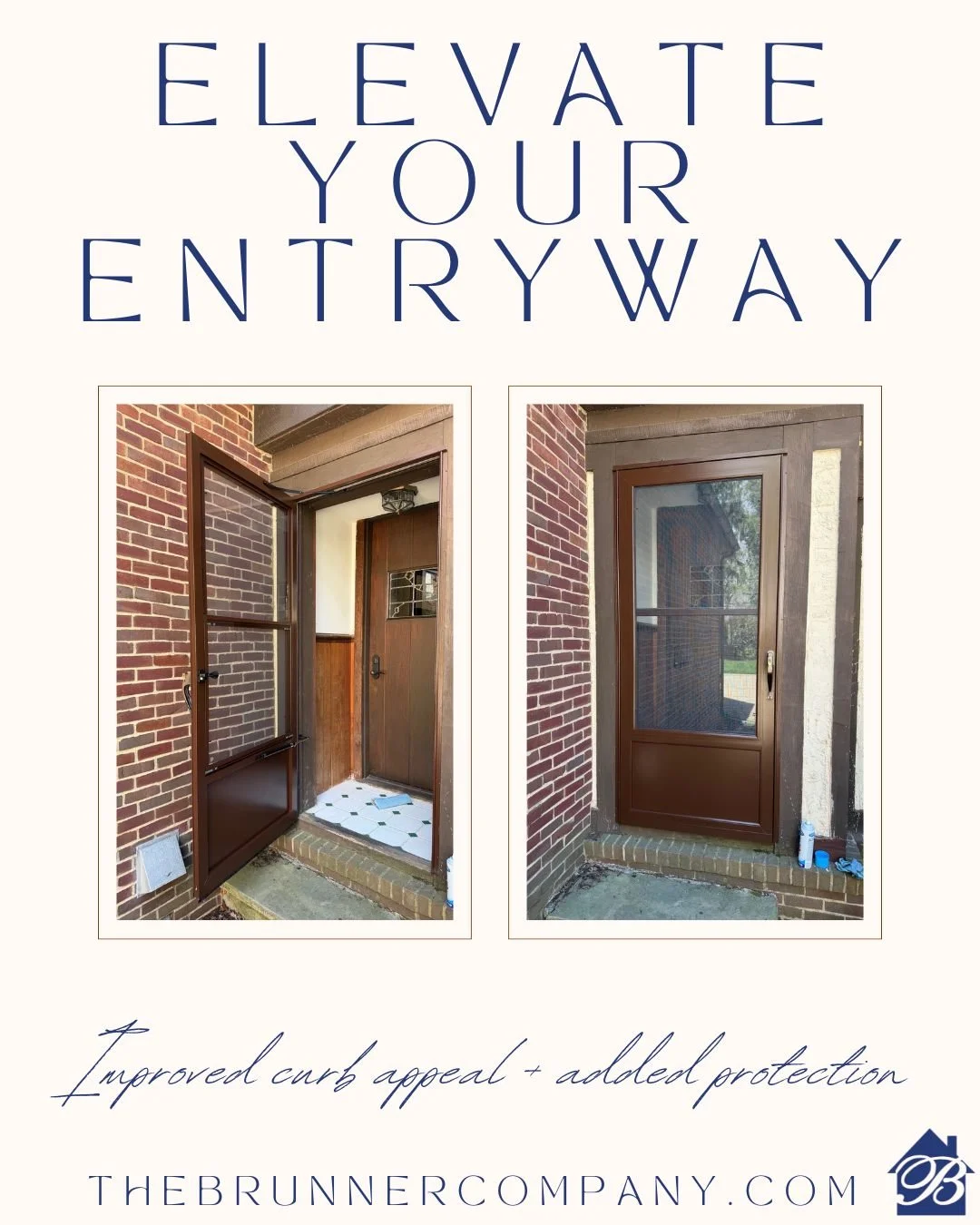Out with the old, in with stronger protection. A new storm door not only refreshes your entryway but adds durability and efficiency for every season! ☃️🌿☀️🌷