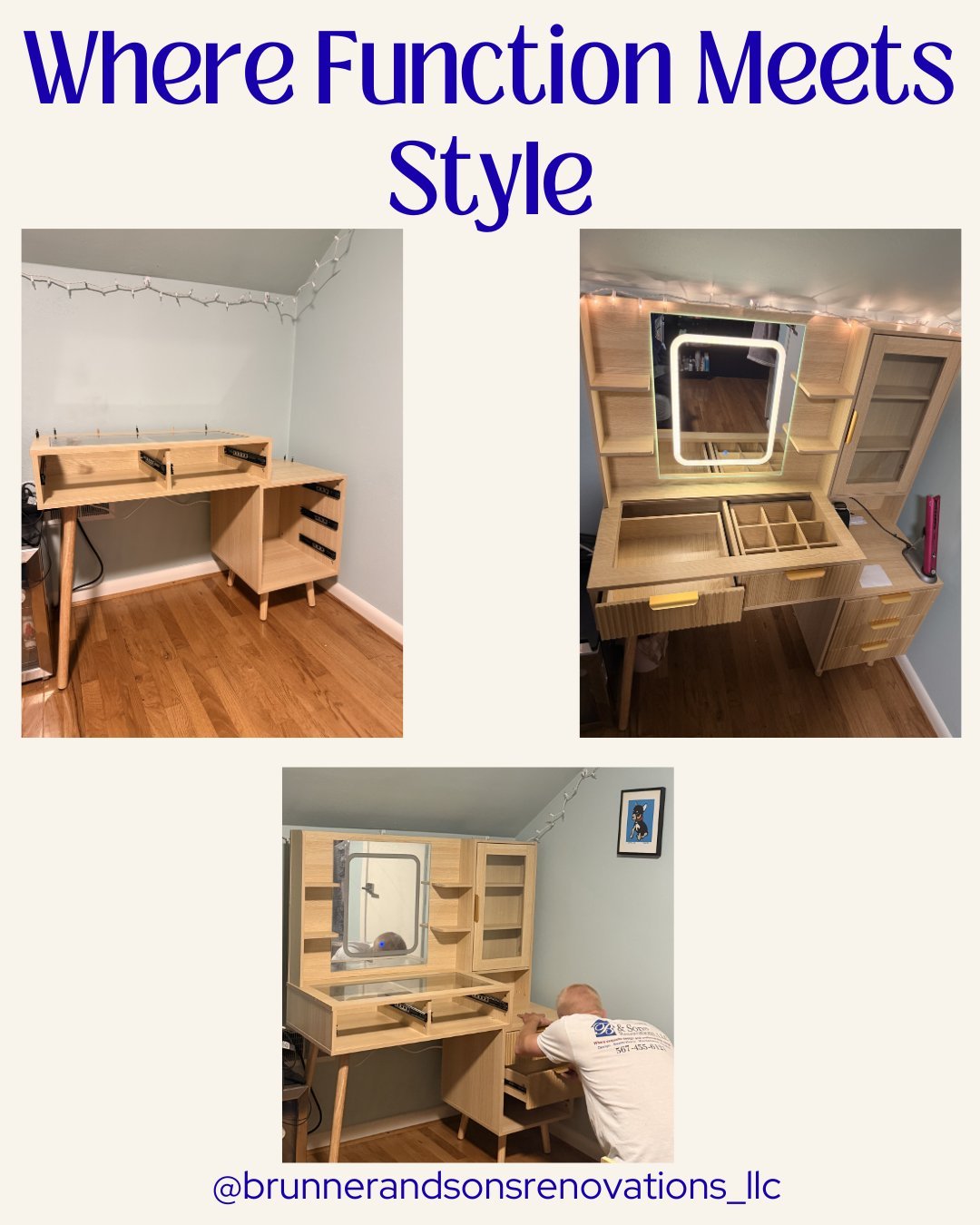 Bringing both function and style together. A properly assembled vanity creates a clean, polished look while maximizing everyday usability! 🪞🧖🏼&zwj;♀️