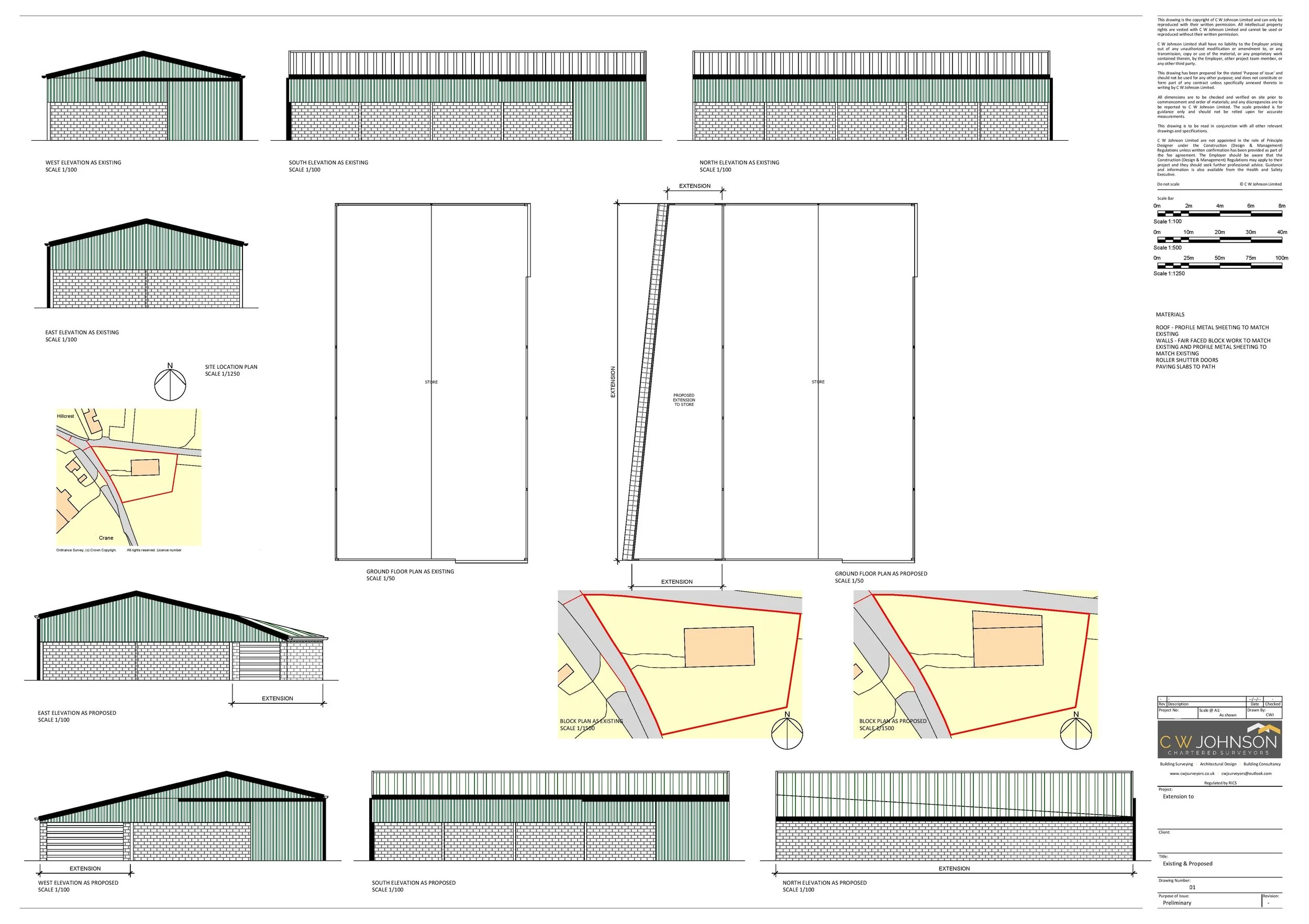 Planning Application for commercial storage unit