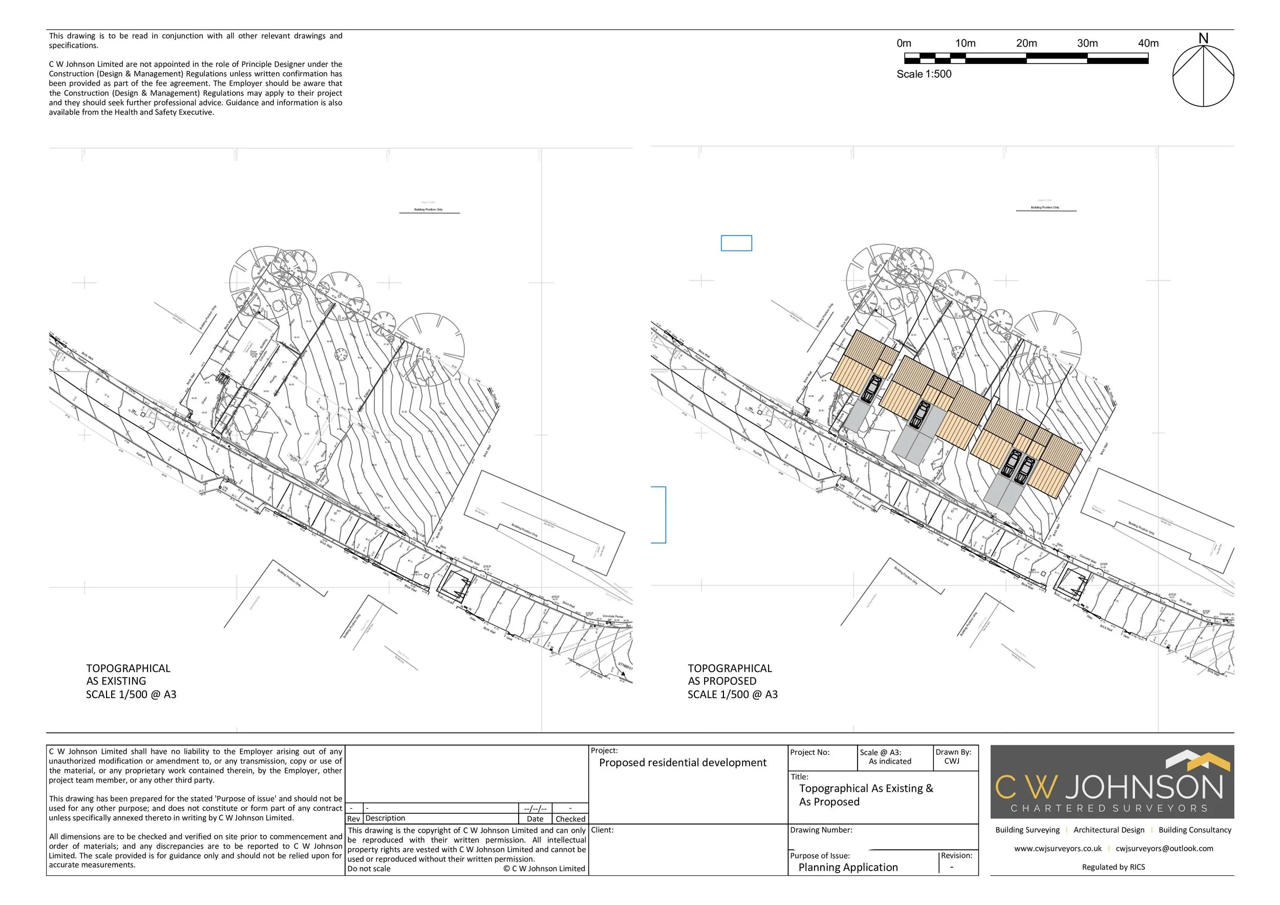 Planning Application for 5 No residential dwellings