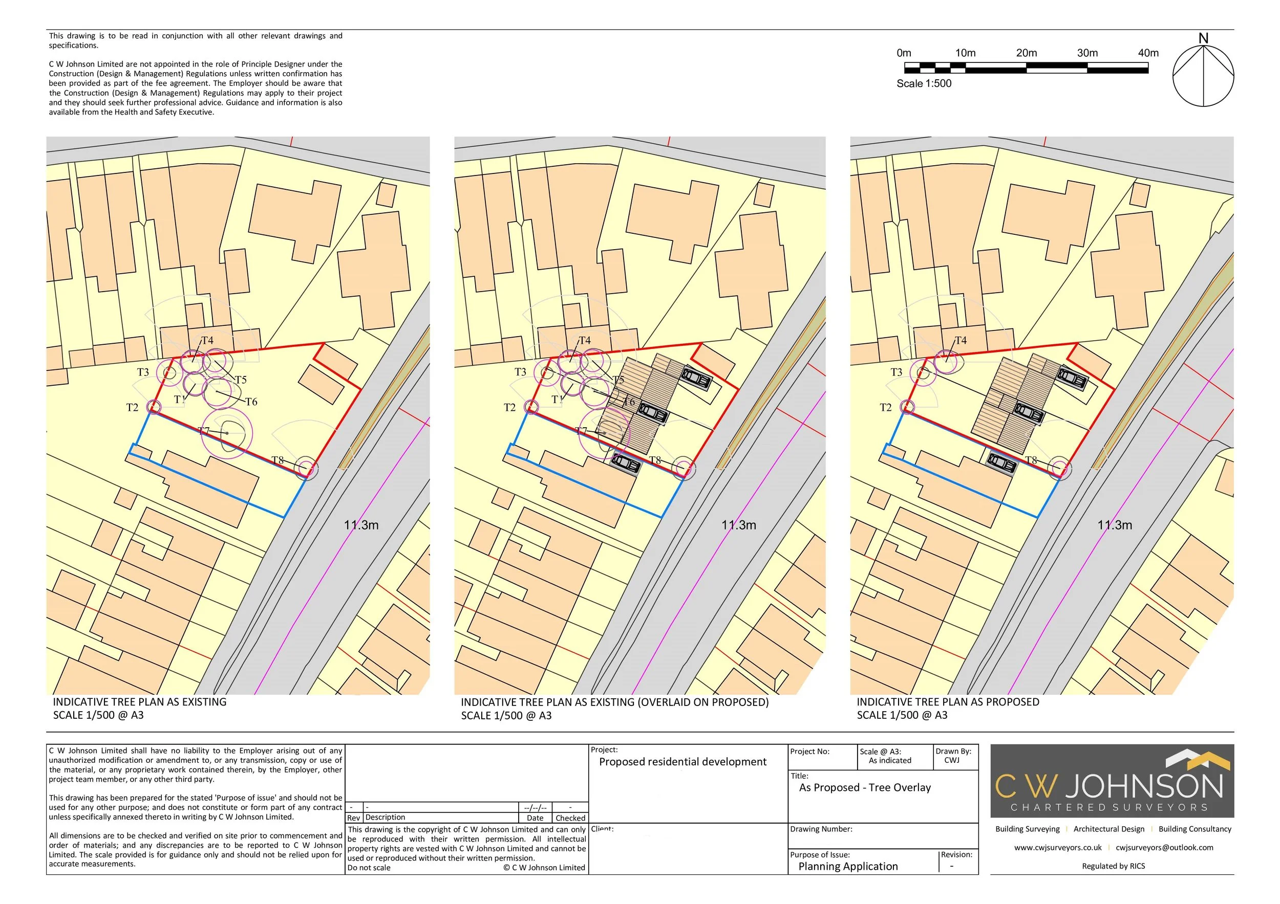 Planning Application for 3 No residential dwellings